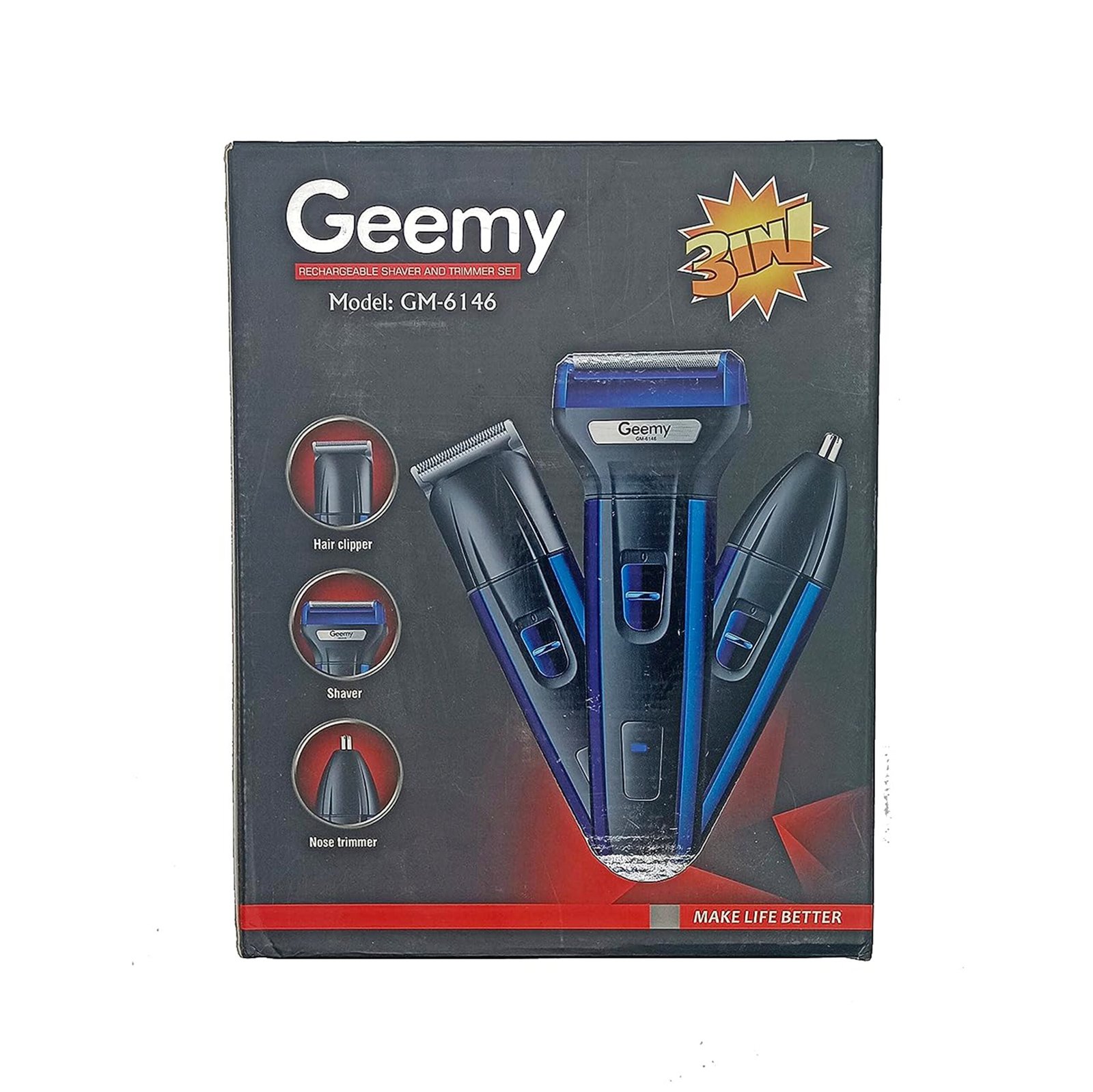 GEEMY TRIMMER GM-6146 (3 IN 0NE) - Image 5