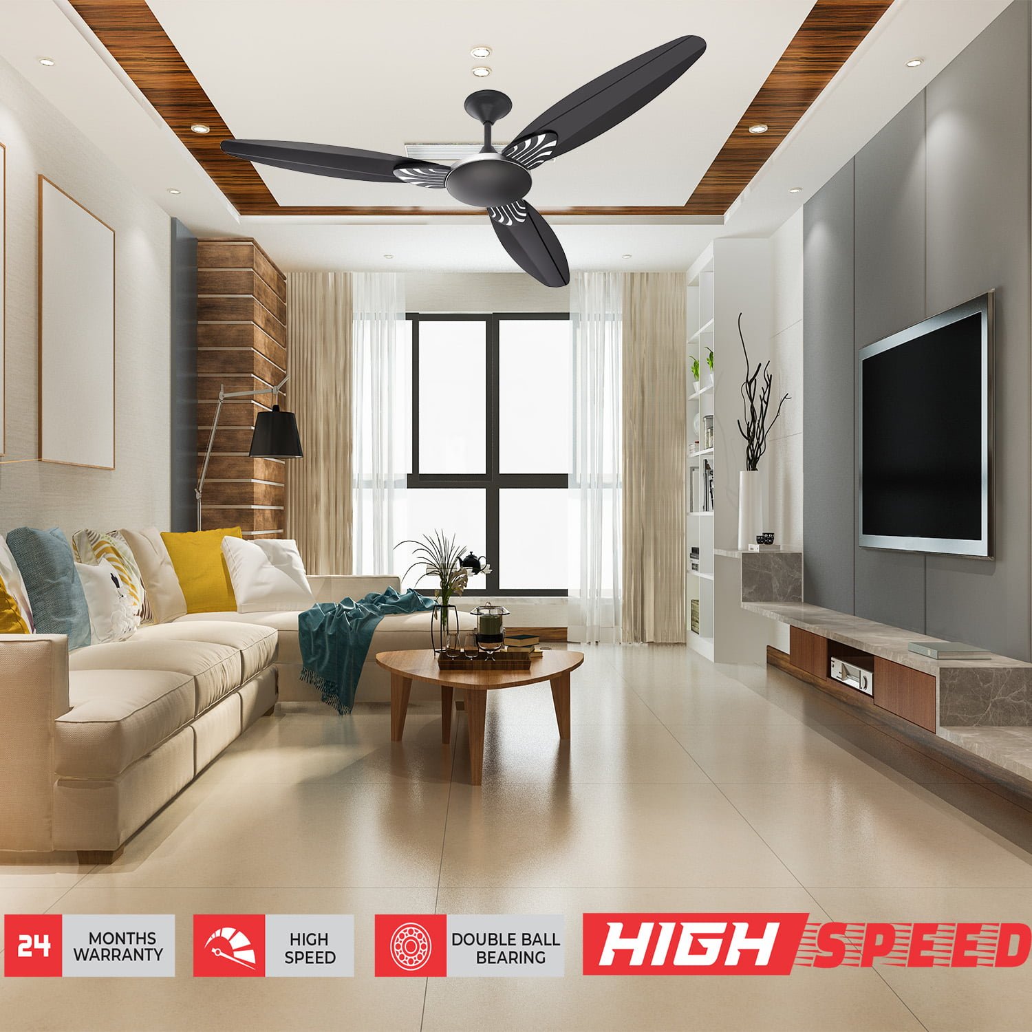 Ceiling Fan Crome 48" Blade Size 390 rpm with 2 year Warranty - Image 5