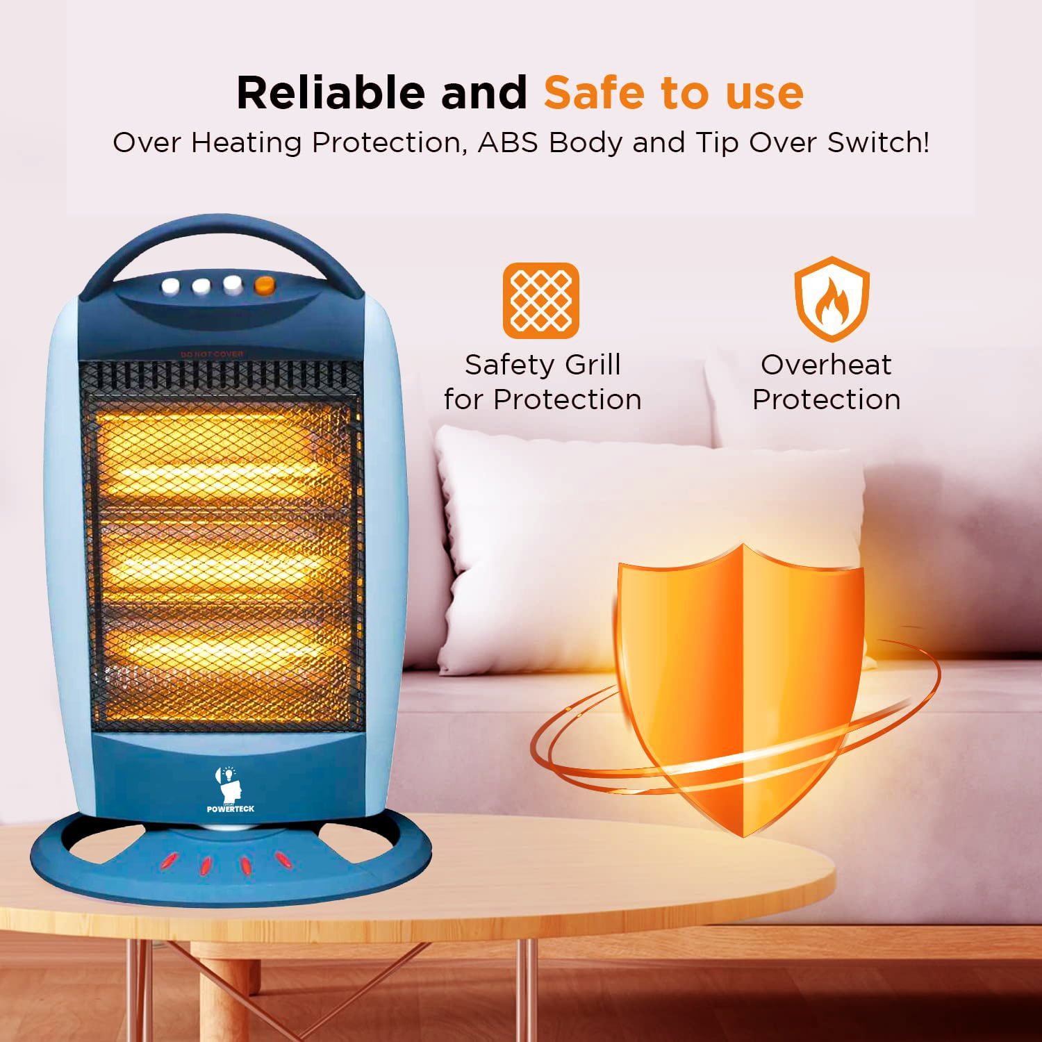 MAC-4 HEATER 1200 Watt. HALOGEN HEATER (CARBON ROD) - Image 6